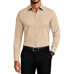 image:imageCOOFANDY Mens Dress Shirts Wrinkle Free Long Sleeve Button Down Shirt Formal Business ShirtsLight Khaki