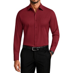 image:imageCOOFANDY Mens Dress Shirts Wrinkle Free Long Sleeve Button Down Shirt Formal Business ShirtsWine Red