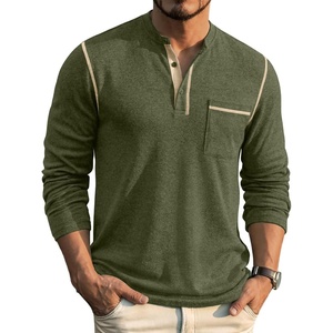 image:imageCOOFANDY Mens Henley Long Sleeve Shirts Casual Button TShirt Pullover Basic Tees with PocketArmy Green