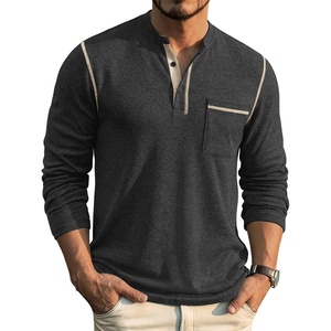 image:imageCOOFANDY Mens Henley Long Sleeve Shirts Casual Button TShirt Pullover Basic Tees with PocketBlack