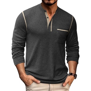 image:imageCOOFANDY Mens Henley Long Sleeve Shirts Casual Button TShirt Pullover Basic Tees with PocketDark Grey