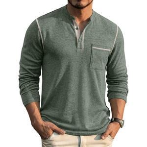image:imageCOOFANDY Mens Henley Long Sleeve Shirts Casual Button TShirt Pullover Basic Tees with PocketGreen