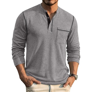 image:imageCOOFANDY Mens Henley Long Sleeve Shirts Casual Button TShirt Pullover Basic Tees with PocketGrey