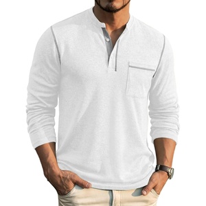 image:imageCOOFANDY Mens Henley Long Sleeve Shirts Casual Button TShirt Pullover Basic Tees with PocketWhite