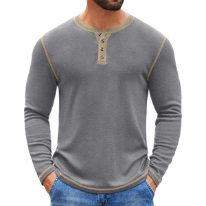 image:imageCOOFANDY Mens Henley Shirts Long Sleeve Button TShirt Fashion Casual Pullover Shirts Soft Stretch Tees TopsGrey