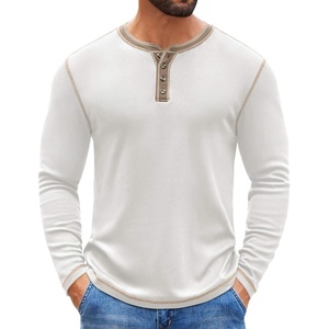 image:imageCOOFANDY Mens Henley Shirts Long Sleeve Button TShirt Fashion Casual Pullover Shirts Soft Stretch Tees TopsWhite