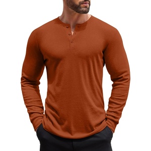 image:imageCOOFANDY Mens Henley Shirts Long Sleeve Button TShirt Lightweight Fashion Casual Pullover ShirtCaramel