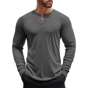 image:imageCOOFANDY Mens Henley Shirts Long Sleeve Button TShirt Lightweight Fashion Casual Pullover ShirtDark Grey