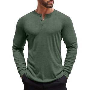 image:imageCOOFANDY Mens Henley Shirts Long Sleeve Button TShirt Lightweight Fashion Casual Pullover ShirtHeather Green