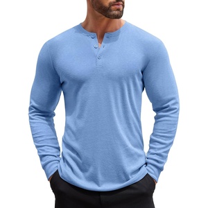 image:imageCOOFANDY Mens Henley Shirts Long Sleeve Button TShirt Lightweight Fashion Casual Pullover ShirtLight Blue