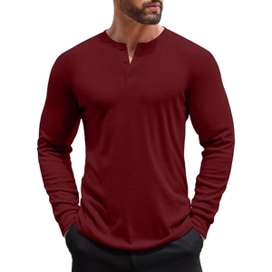image:imageCOOFANDY Mens Henley Shirts Long Sleeve Button TShirt Lightweight Fashion Casual Pullover ShirtWine Red