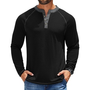 image:imageCOOFANDY Mens Henley Shirts Long Sleeve Casual Button V Neck TShirt Lightweight Fashion Pullover ShirtsBlack