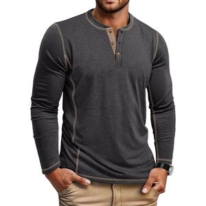 image:imageCOOFANDY Mens Henley Shirts Long Sleeve Casual Maverick Slub Henley TShirts Lightweight Basic Tee02dark Gray