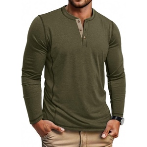 image:imageCOOFANDY Mens Henley Shirts Long Sleeve Casual Maverick Slub Henley TShirts Lightweight Basic TeeArmy Green