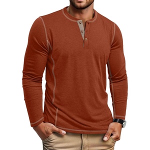 image:imageCOOFANDY Mens Henley Shirts Long Sleeve Casual Maverick Slub Henley TShirts Lightweight Basic TeeCaramel