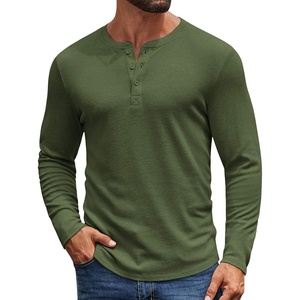 image:imageCOOFANDY Mens Henley Shirts Long Sleeve Casual Pullover Shirt Fashion Button TShirtArmy Green