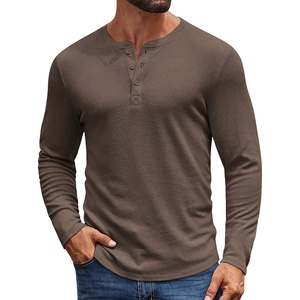 image:imageCOOFANDY Mens Henley Shirts Long Sleeve Casual Pullover Shirt Fashion Button TShirtBrown