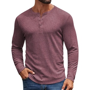 image:imageCOOFANDY Mens Henley Shirts Long Sleeve Casual Pullover Shirt Fashion Button TShirtHeather Burgundy