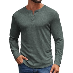 image:imageCOOFANDY Mens Henley Shirts Long Sleeve Casual Pullover Shirt Fashion Button TShirtHeather Green