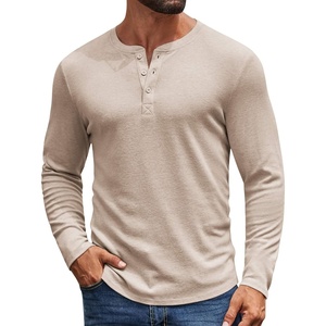 image:imageCOOFANDY Mens Henley Shirts Long Sleeve Casual Pullover Shirt Fashion Button TShirtKhaki