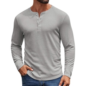image:imageCOOFANDY Mens Henley Shirts Long Sleeve Casual Pullover Shirt Fashion Button TShirtLight Grey