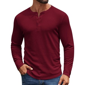 image:imageCOOFANDY Mens Henley Shirts Long Sleeve Casual Pullover Shirt Fashion Button TShirtWine Red