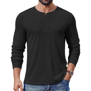 image:imageCOOFANDY Mens Henley Shirts Long Sleeve Fashion Tee Shirts Slim Fit 4 Buttons TShirts Casual Basic Pullover TopBlack