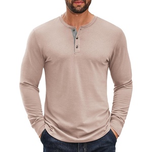 image:imageCOOFANDY Mens Long Sleeve Henley Shirts Cotton TShirts Casual Pullover Shirt Soft Stretch Basic Tees Fall TopsBeige
