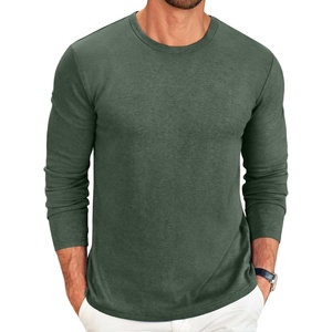 image:imageCOOFANDY Mens Long Sleeve Tee Shirts Crew Neck T Shirt Solid Casual Basic Tees Soft Stretch TShirtsArmy Green