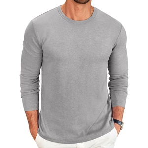 image:imageCOOFANDY Mens Long Sleeve Tee Shirts Crew Neck T Shirt Solid Casual Basic Tees Soft Stretch TShirtsLight Grey