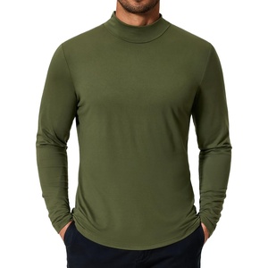 image:imageCOOFANDY Mens Mock Turtleneck TShirts Long Sleeve Solid Color Tees Shirts Basic Casual Slim Fit Pullover T ShirtsArmy Green
