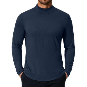 image:imageCOOFANDY Mens Mock Turtleneck TShirts Long Sleeve Solid Color Tees Shirts Basic Casual Slim Fit Pullover T ShirtsDark Blue
