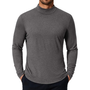 image:imageCOOFANDY Mens Mock Turtleneck TShirts Long Sleeve Solid Color Tees Shirts Basic Casual Slim Fit Pullover T ShirtsDark Grey