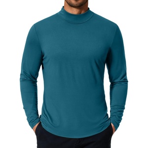 image:imageCOOFANDY Mens Mock Turtleneck TShirts Long Sleeve Solid Color Tees Shirts Basic Casual Slim Fit Pullover T ShirtsDeep Blue