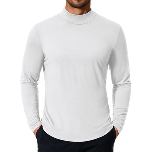 image:imageCOOFANDY Mens Mock Turtleneck TShirts Long Sleeve Solid Color Tees Shirts Basic Casual Slim Fit Pullover T ShirtsWhite