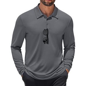 image:imageCOOFANDY Mens Polo Shirt Long Sleeve Golf Shirt Lightweight UPF 50 Sun Protection Quick Dry Moisture Wicking Collared ShirtDark Grey