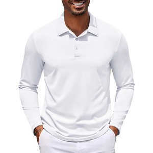 image:imageCOOFANDY Mens Polo Shirt Long Sleeve Moisture Wicking Golf Shirts Sun Protection Collared Work ShirtsWhite
