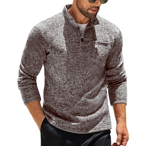 image:imageCOOFANDY Mens Quarter Button Henley Sweater Casual Knitted Sweatshirt Mock Neck Thermal Fleece Pullover Sweater with PocketCoffee and White