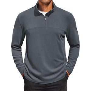 image:imageCOOFANDY Mens Quarter Zip Pullover Long Sleeve Mock Turtleneck Sweatshirts Thermal Workout Golf Polo ShirtDark Grey