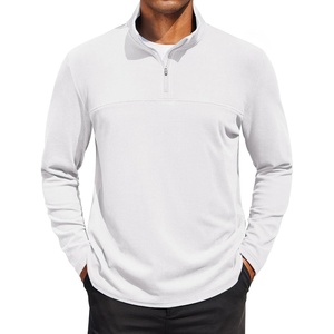 image:imageCOOFANDY Mens Quarter Zip Pullover Long Sleeve Mock Turtleneck Sweatshirts Thermal Workout Golf Polo ShirtWhite