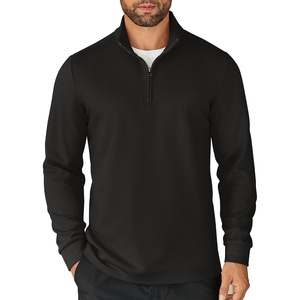 image:imageCOOFANDY Mens Quarter Zip Up Pullover Lightweight Mock Neck Sweatshirt Casual Long Sleeve Polo Shirt01black