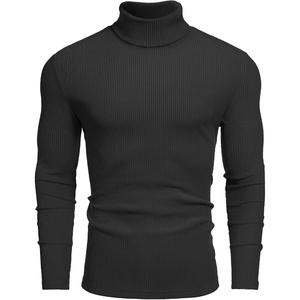 image:imageCOOFANDY Mens Ribbed Turtleneck Sweater Casual Basic Long Sleeve Knitted Pullover SweaterAblack