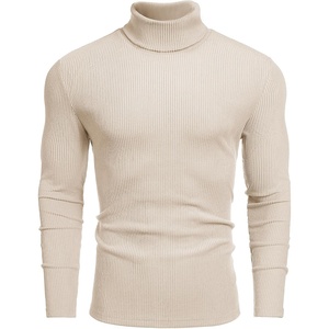image:imageCOOFANDY Mens Ribbed Turtleneck Sweater Casual Basic Long Sleeve Knitted Pullover SweaterBeige