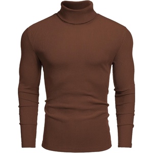 image:imageCOOFANDY Mens Ribbed Turtleneck Sweater Casual Basic Long Sleeve Knitted Pullover SweaterBrown
