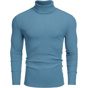 image:imageCOOFANDY Mens Ribbed Turtleneck Sweater Casual Basic Long Sleeve Knitted Pullover SweaterDark Blue