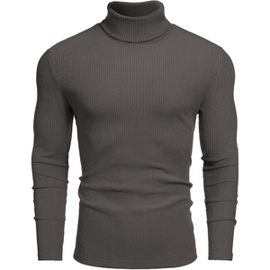 image:imageCOOFANDY Mens Ribbed Turtleneck Sweater Casual Basic Long Sleeve Knitted Pullover SweaterDark Gray
