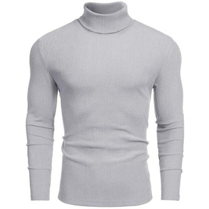image:imageCOOFANDY Mens Ribbed Turtleneck Sweater Casual Basic Long Sleeve Knitted Pullover SweaterLight Grey