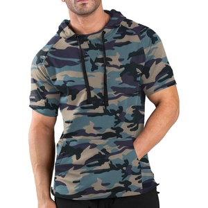 image:imageCOOFANDY Mens Short Sleeve Hoodie Workout Gym Sweatshirt Muscle Fit Fashion Athletic Hoodies Pullover Cotton Hooded TShirtsZcamo