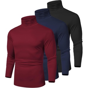 image:imageCOOFANDY Mens Slim Fit Basic Turtleneck Long Sleeve Lightweight Pullover Sweaters Casual Knitted Tops3 Pack  BlackNavy BlueWine Red