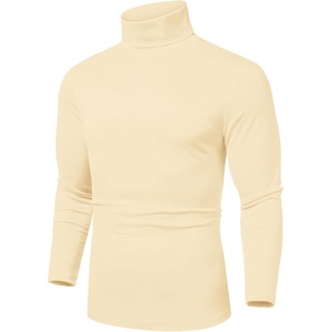 image:imageCOOFANDY Mens Slim Fit Basic Turtleneck Long Sleeve Lightweight Pullover Sweaters Casual Knitted TopsCream Beige